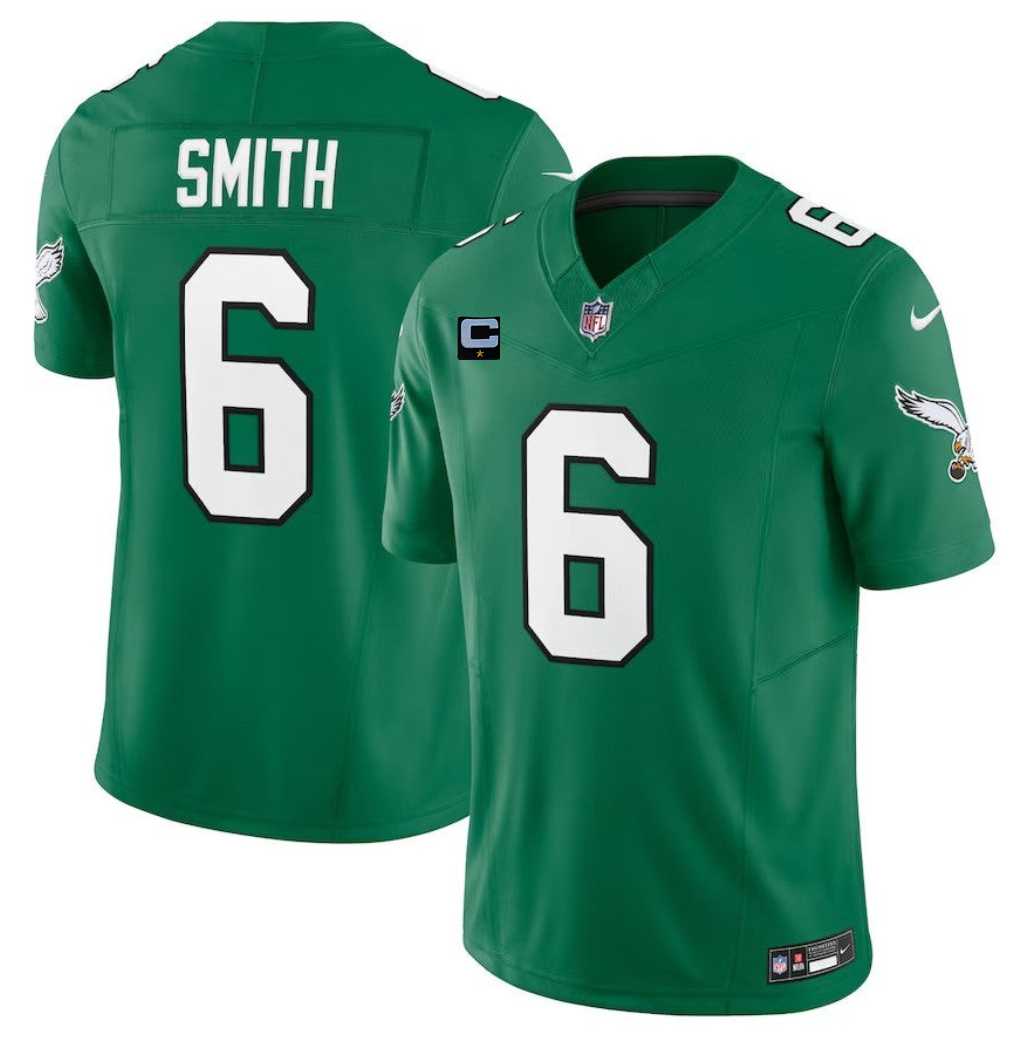 Men & Women & Youth Philadelphia Eagles #6 DeVonta Smith Green 2023 F.U.S.E. With 1-Star C Patch Vapor Vapor Untouchable Limited Jersey->philadelphia eagles->NFL Jersey